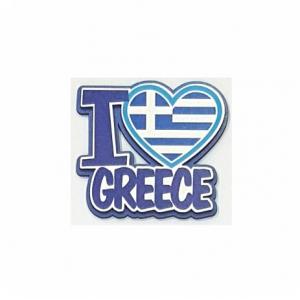 WOODEN MAGNET - I LOVE - FLAG