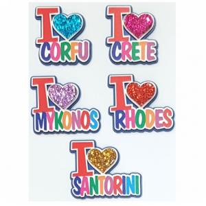 WOODEN MAGNET - I LOVE - HEART ICON