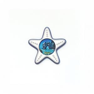 WOODEN MAGNET WITH GLASS - SEA STAR