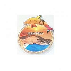 PRINTED POLYRESIN MAGNET - ELLIPSE WITH DOLPIN